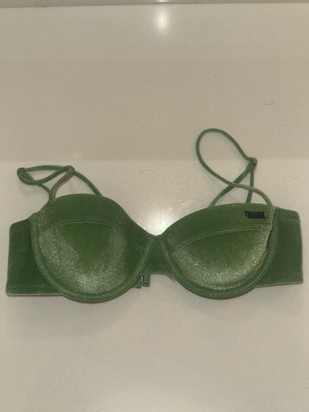 triangl swimwear Shimmery Olive Green Underwire Bikini Top - Picture 1 of 2